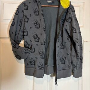 Fortnite Gray Skull Print Hoodie with hood